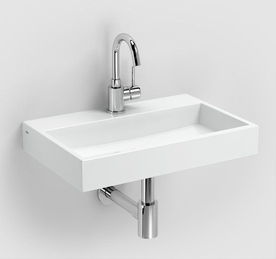 Clou Mini Wash Me fontein - 48x32cm - Keramiek - Wit - Met kraangat