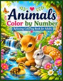 Animals Color by Number Relaxing Coloring Book for Adults