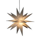 Konstsmide Grijze 3D kunststof ster, incl. aansluitkabel en dimmer, 1 warm witte diode, 12V, buiten (IP44), 3,6W, zwarte kabel - 5973-310