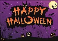 Bellatio Decorations Happy Halloween Deurposter - 42 x 59 cm - Raamposter - Versiering - Papier