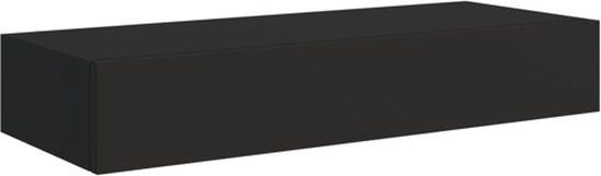 vidaXL Wandschap met lade 60x23,5x10 cm MDF zwart