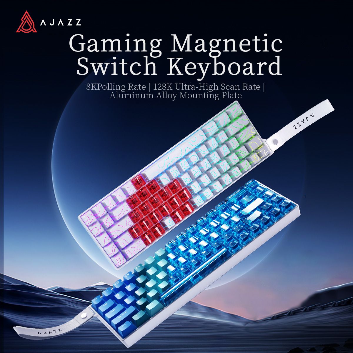 AJAZZ AK680V2 Gaming Mechanisch Toetsenbord Love Keycap Handsteun Bedraad Man en Vrouw Cadeaus Hot Swap DIY RGB 8K polling rate | 128K ultrahoge scanningsnelheid | Montageplaat van
