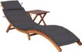 Acacia Lit de jardin avec table et coussin