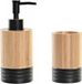 Accessoires de salle de bain Set gobelet/distributeur de savon - Bambou/Noir