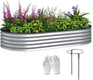 Outsunny tuinbed - Gegalvaniseerd staal - 181x93x30cm - Zilver