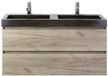 BES LED Maxx XL Badmeubelset 120 cm - Craft Oak - Wastafel Lucca Dubbel 2 Kraangaten