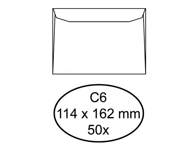 Raadhuis Envelop bank C6 114x162mm wit 50stuks