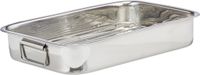 Merkloos Relaxdays Braadslede met rooster - L - RVS - Zilver