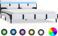 Maison Exclusive - Cadre de lit avec LED sans matelas blanc 140x200 cm similicuir