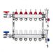 Latios Répartiteur de chauffage au sol - 6 groupes - Acier inoxydable - Taille de connexion 1,27 cm PEX