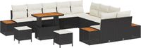 vidaXL Banc de jardin noir poly rotin