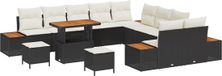 vidaXL Banc de jardin noir poly rotin