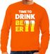 Bellatio Decorations Shoppartners Bv Time to Drink Beer tekst sweater oranje heren L