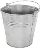KOTARBAU® Robuuste Zinkemmer, Tuinemmer, Verzinkt Staal, 10 L, Zilver, Cementemmer, Mortel Emmer, Bouwemmer, met Handvat