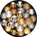 Merkloos / Sans marque Kerstboomversiering 28x stuks kunststof kerstballen zilver en goud mix 3 cm
