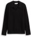 Tom Tailor Denim - Gebreid poloshirt met relaxte pasvorm - Maat L - Black