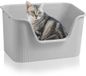 OEM BeiJingLiangPinJiaZuoKeJiWenHuaFaZhanYouXianGongSi Kattenbak - XXL, met hoge rand en zonder deksel - Grijs, 64x45x33cm