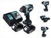 Makita DTW 700 RF accu slagmoersleutel 18 V 700 Nm 1/2" XPT Borstelloos + 2x oplaadbare accu 3.0 Ah + lader