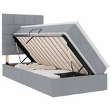 vidaXL LED opbergbed met matras Lichtgrijs 90 x 200 cm Stof
