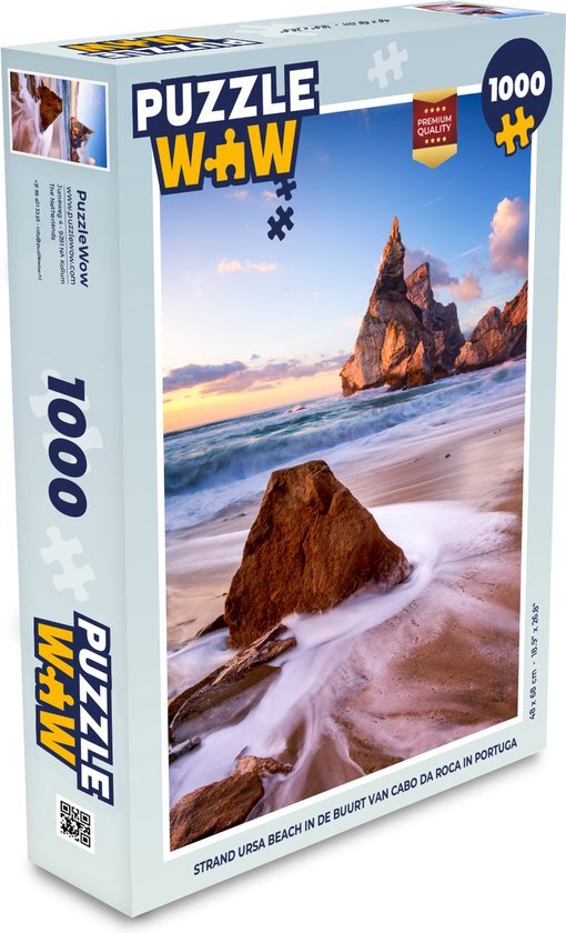 MuchoWow Puzzel Strand Ursa Beach in de buurt van Cabo da Roca in Portugal - Legpuzzel - Puzzel 1000 stukjes volwassenen