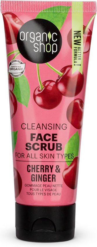 Natura Siberica Organic Shop - Organic Ginger & Cherry Cleansing Face Scrub Oczyszczajacy Scrub Do Twarzy - 75ML