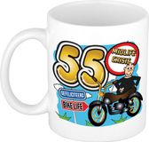 Bellatio Decorations cadeau mok 55 jaar - midlife crisis - keramiek - 300 ml