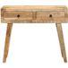 Table console, table d'appoint, bout de canapé, meuble d'entrée 90x32x75 cm bois massif de manguier brut