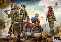 Master Box Modelbouwpakket Militaire voertuigen - 35250 Desert Battle Series - Long-distance Raid: Child of Hope - 4 Figuren en 1 Kar Plastic - 1:35 - Modelbouw