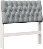 vidaXL - Gestoffeerd hoofdbord - Lichtgrijs - 90 cm - Massief grenenhout