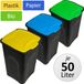 Stefanplast® 3X 50L Set afvalemmer met klapdeksel