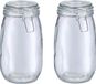 Zeller Voorraadpot/bewaarpot Alfie - 2x - 1.4L - glas - beugelsluiting - D11 x H22 cm