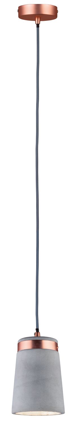 Paulmann Neordic Stig hanglamp - 1x20W E27 - Grijs/koper - Beton/metaal - Rond