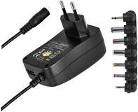 Emos Universele Stroom Adapter met USB 1500mA - 100-240V AC - 3-12V DC - 1.5M kabel - Zwart