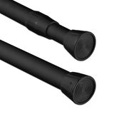 Relaxdays Uitschuifbare gordijnroede - 66 - 110 cm - zonder boren - zwart