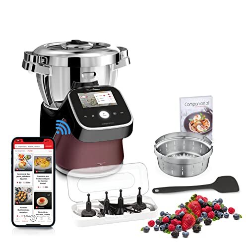 Moulinex i-Companion Touch Pro multifunctionele kookmachine, keukenmachine, 18 automatische modi, geïntegreerde weegschaal, touchscreen, exclusieve toepassing, gemaakt in Frankrijk HF93E610