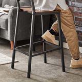 VASAGLE Barkruk, set van 2, met rugleuning, industrieel design, vintage bruin-zwart