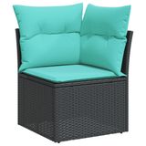 vidaXL 11-delige tuinmeubelset met sofa en kussens, beige, van polyrotan