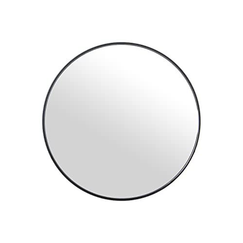 DRW Ronde wandspiegel - Metaal/MDF - Zwart - 60cm