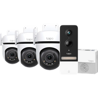 TP-Link Tapo C520WS 3-pack + D230S1 Smart Video Doorbell Bundle