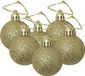Ger Import Kerstballen - 6x stuks - Goudkleurig - Glitters - 4 cm - Kunststof