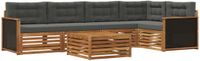 vidaXL - Bank loungeset - 5 zitplekken - Polyester - Natuurlijk en antraciet