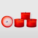 La Briantina Set van 4 grafwaswerpen, kleur rood, 3,5 x Ø 5,2 cm, 4 stuks, brandduur 11 uur