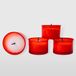 La Briantina Set van 4 grafwaswerpen, kleur rood, 3,5 x Ø 5,2 cm, 4 stuks, brandduur 11 uur