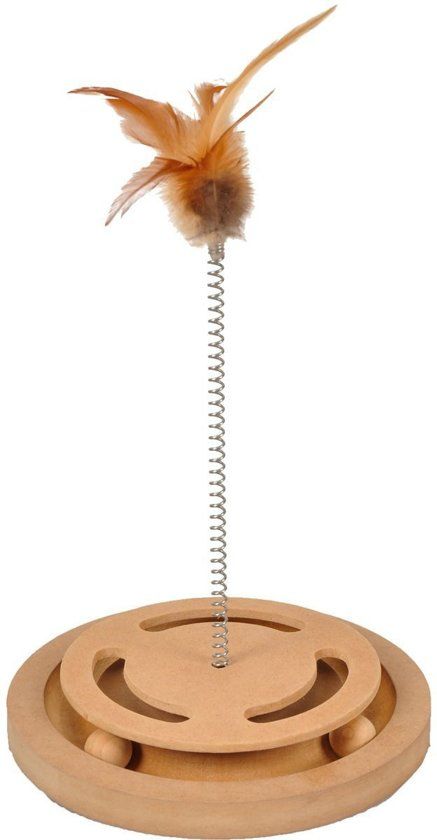 FLAMINGO - Kattenspeelgoed Kitty Brain Train - Bruin - 20 x 20 x 25 cm