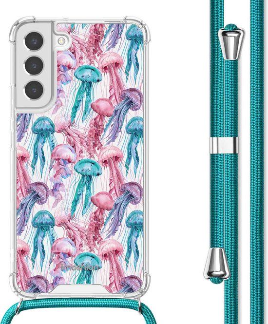 iMoshion Hoesje Samsung Galaxy S22 Plus - Jellyfish Watercolor - Back Cover met Koord