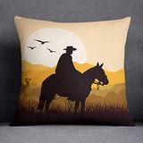Bonamaison Decoratieve Kussensloop met Paardenthema - 50% katoen, 50% polyester - 45x45 cm - Ontworpen en Vervaardigd in Turkije