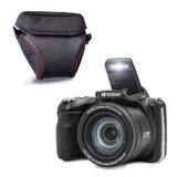 Kodak Pixpro AZ425 Bridge camera 20 MP met 42x optische zoom + beschermhoes - Full HD 1080p video, 24 mm groothoek, stabilisator, 3 inch LCD-display - zwart