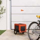 Maison Exclusive - Fietsaanhanger voor honden, oranje en zwart, gemaakt van Oxford-stof en metaal