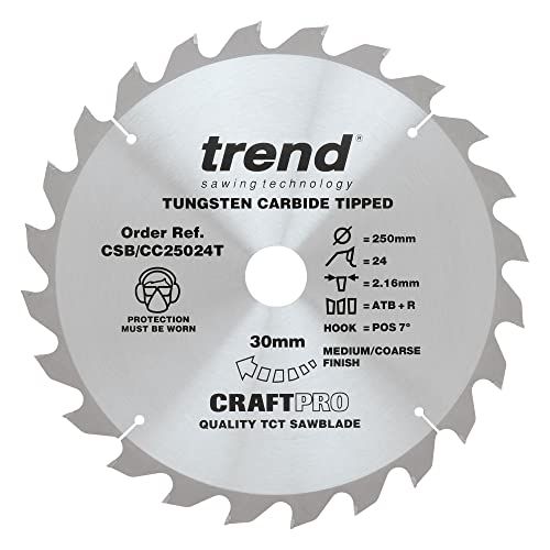 Trend CraftPro Crosscutting TCT Circular Saw Blade - 250mm x 24T x 30mm