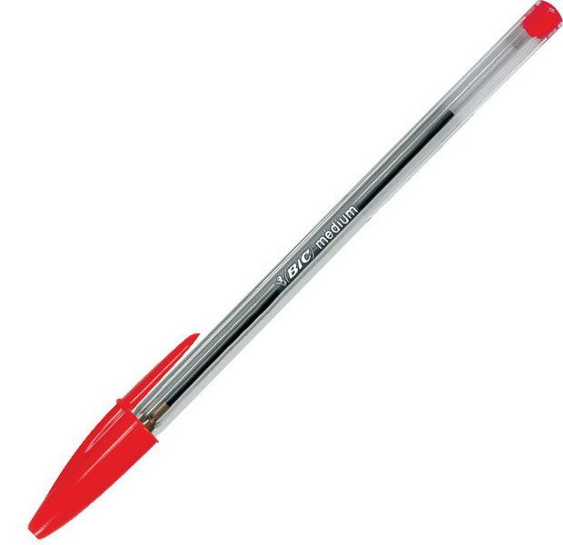 BIC Cristal Medium - Balpennen - Rood, Transparant - 50 stuks